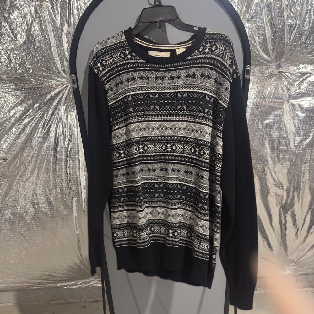 Vintage‎ Weather proof long sleeve sweater Fairisle black size L